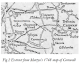 Clowance | Extract from Martyns Map 1748 | Crenver Grove Archaeological Report | 1748 